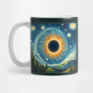 Total Solar Eclipse 2024 - Van Gogh Style Mug